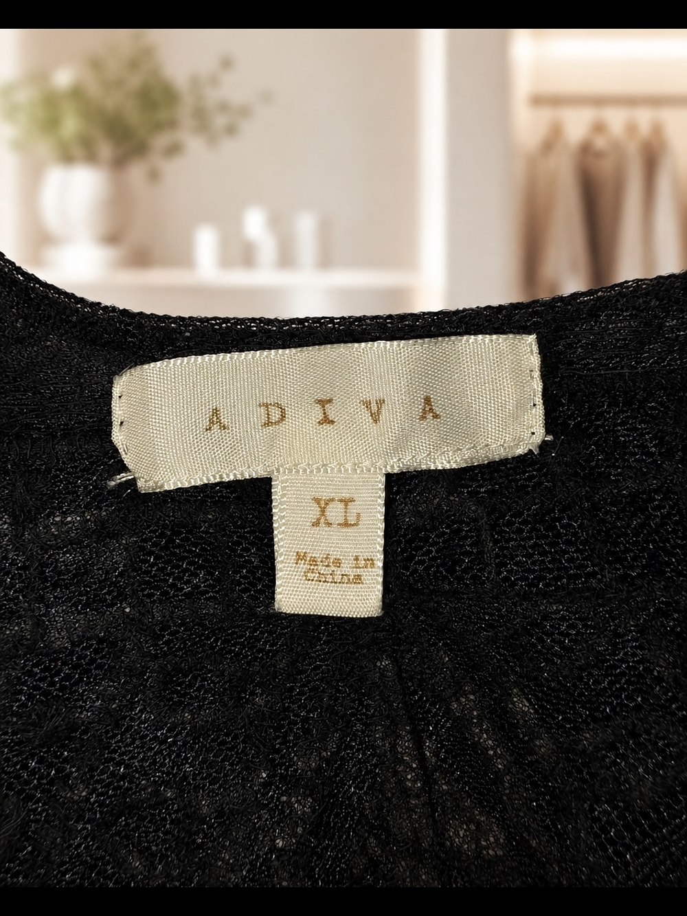 Adiva Black Lace Sheer Crochet Swim Cover-Up Kimono - Picture 6 of 6